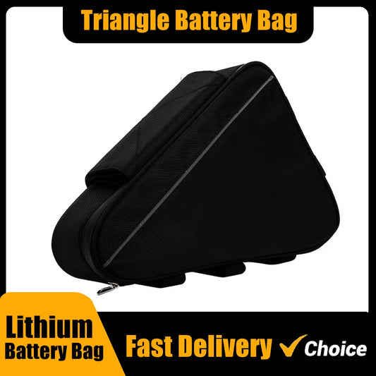 36V 48V 60V 72V E-BIKE Electric Bicycle Triangle Battery Bag Black Bicycle Frame Triangle Bags Max Load 126 Cells