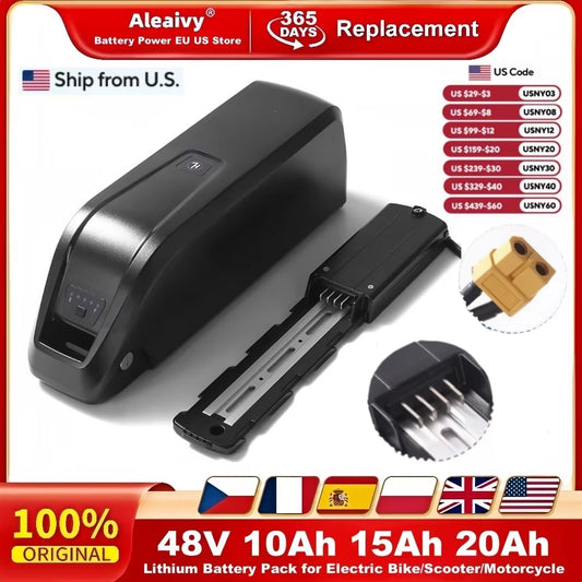 Hailong 48V Battery 10Ah 15Ah 20Ah Li Ion E Bike Battery Pack for BAFANG Tongsheng 1000W 500W 350W 250W Motor Electric Bike Kit