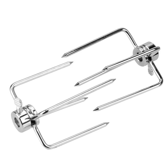 Barbecue Supplies Charcoal Chicken Grill BBQ Tool Rotisserie Meat Fork Rotisserie BBQ Forks 2Pcs/Set Stainless Steel BBQ Forks