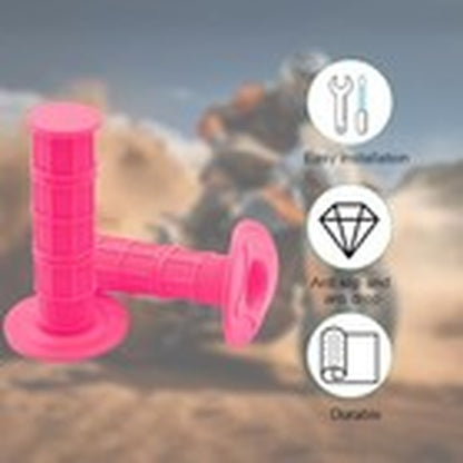 Motorcycle Hand Grips, 2PCS 7/8" 22Mm 24Mm Non-Slip Soft Rubber Pink