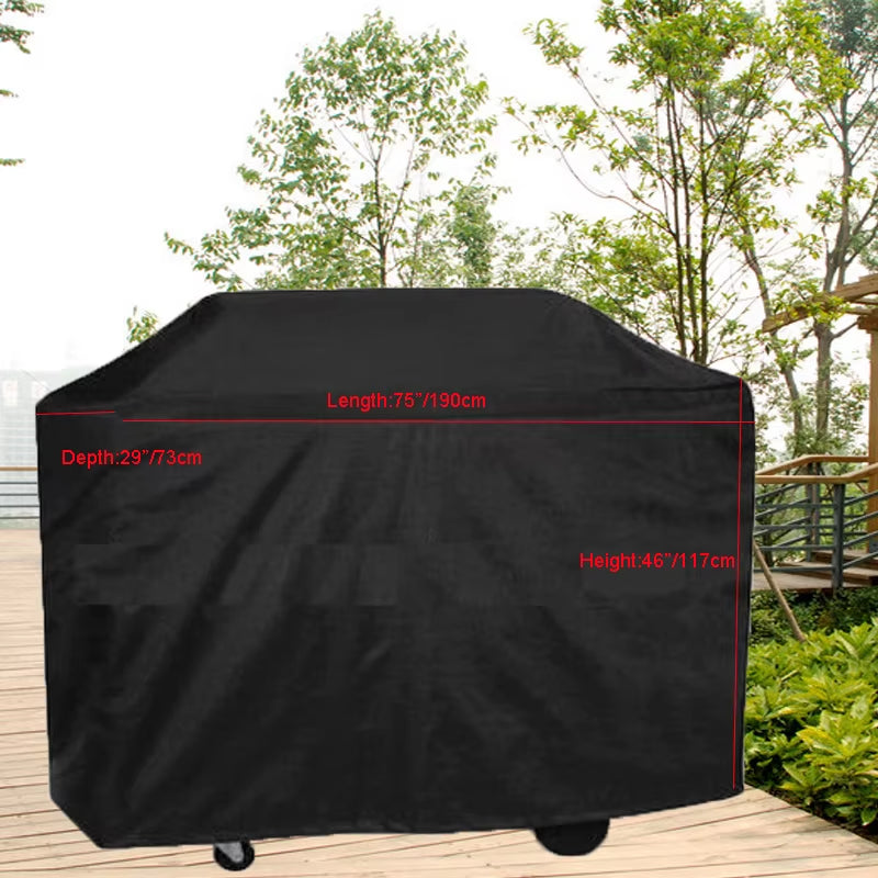 Universal BBQ Grill Cover, Custom Made Cover, Gas Barbecue, Protective Cover, Black Color, Waterproof, Custom Made